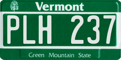 VT license plate PLH237