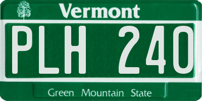 VT license plate PLH240