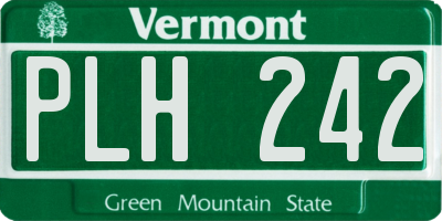 VT license plate PLH242