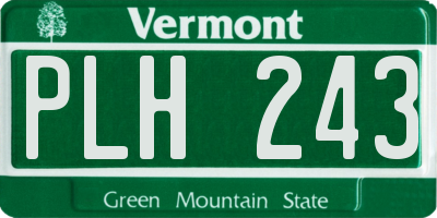 VT license plate PLH243