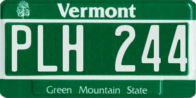 VT license plate PLH244