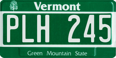 VT license plate PLH245