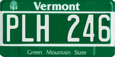 VT license plate PLH246
