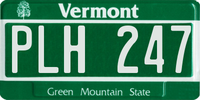 VT license plate PLH247