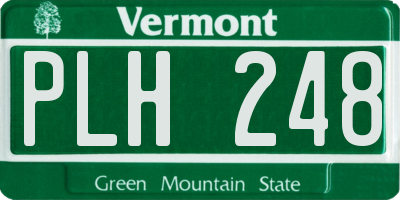 VT license plate PLH248