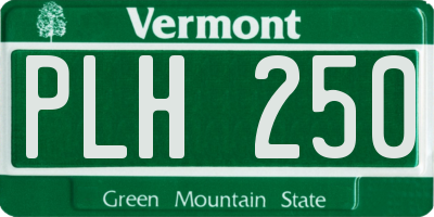 VT license plate PLH250