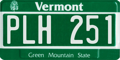 VT license plate PLH251