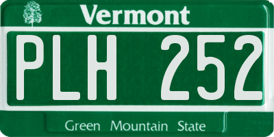 VT license plate PLH252