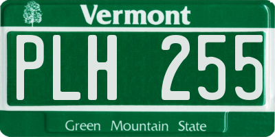 VT license plate PLH255