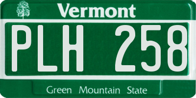 VT license plate PLH258