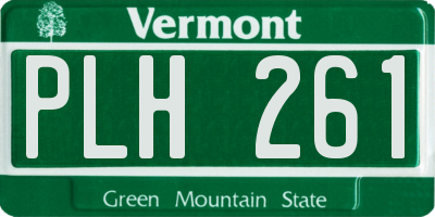 VT license plate PLH261