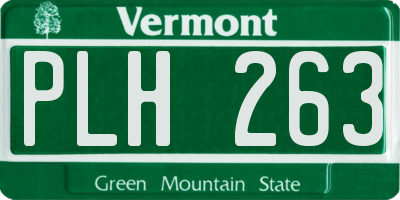 VT license plate PLH263