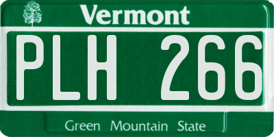 VT license plate PLH266