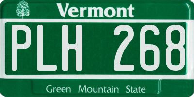 VT license plate PLH268