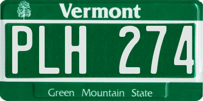 VT license plate PLH274