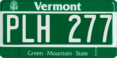 VT license plate PLH277
