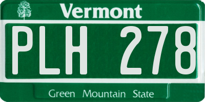 VT license plate PLH278