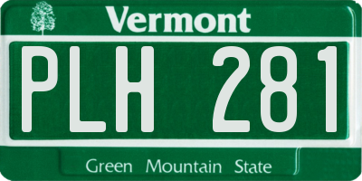 VT license plate PLH281
