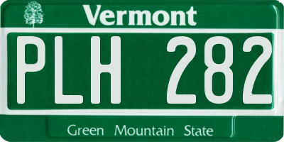 VT license plate PLH282