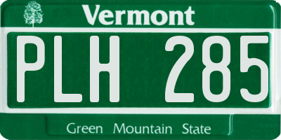 VT license plate PLH285