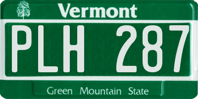 VT license plate PLH287