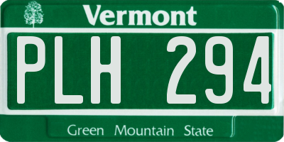 VT license plate PLH294