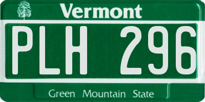 VT license plate PLH296