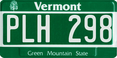 VT license plate PLH298
