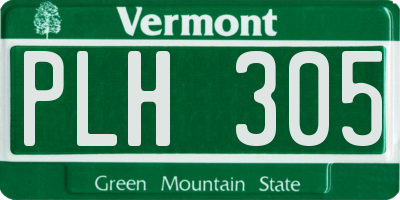 VT license plate PLH305