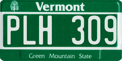 VT license plate PLH309