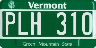 VT license plate PLH310