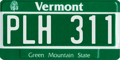 VT license plate PLH311