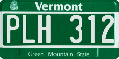VT license plate PLH312