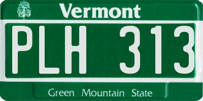 VT license plate PLH313
