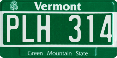 VT license plate PLH314