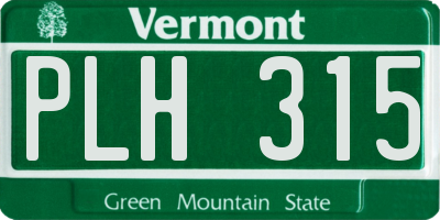 VT license plate PLH315
