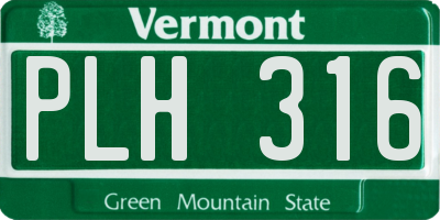 VT license plate PLH316