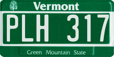 VT license plate PLH317