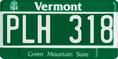 VT license plate PLH318