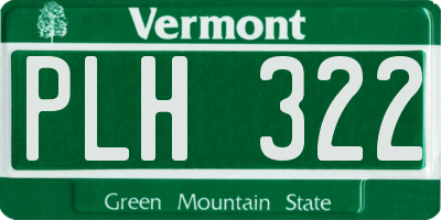 VT license plate PLH322
