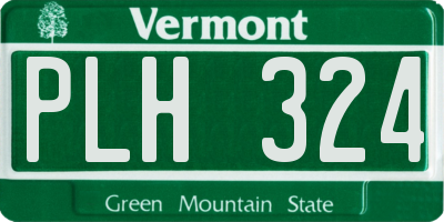 VT license plate PLH324