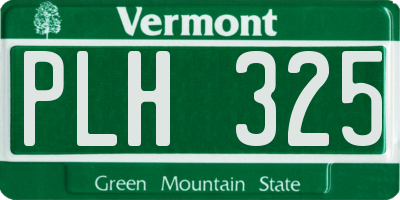 VT license plate PLH325