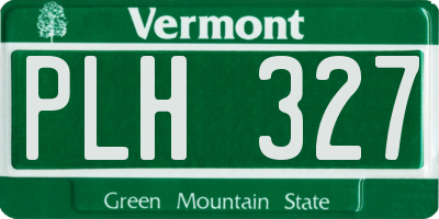VT license plate PLH327