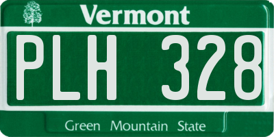 VT license plate PLH328