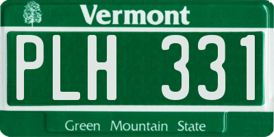 VT license plate PLH331