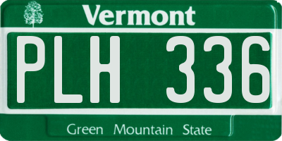 VT license plate PLH336