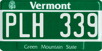 VT license plate PLH339
