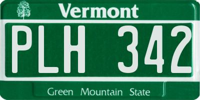 VT license plate PLH342