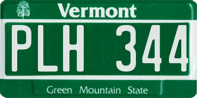 VT license plate PLH344