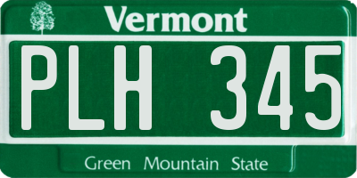 VT license plate PLH345